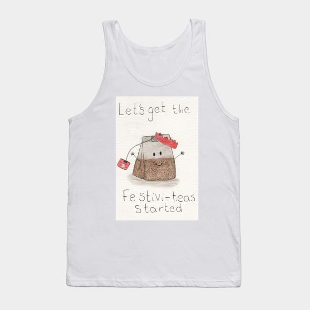 Let's get the festivi-teas started Christmas watercolour Tank Top by Charlotsart